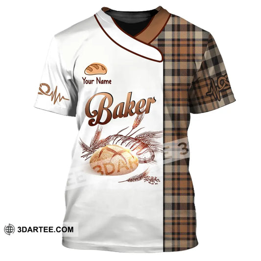 Unisex Shirt Custom Name Baker Baking Lovers Gift Bakery Chef T-Shirt / S