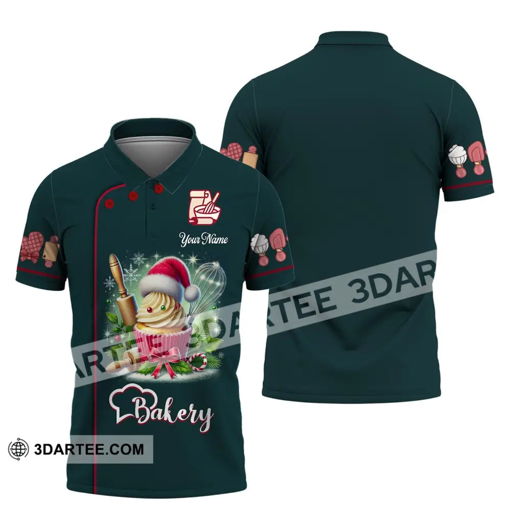 Unisex Shirt Custom Name Baker Christmas Polo Long Sleeve T-Shirt / S T-Shirt