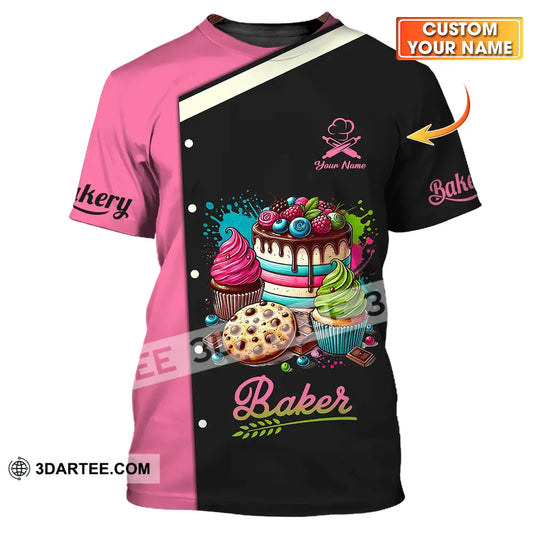 Unisex Shirt - Custom Name Baker Sweet Cake T-Shirt