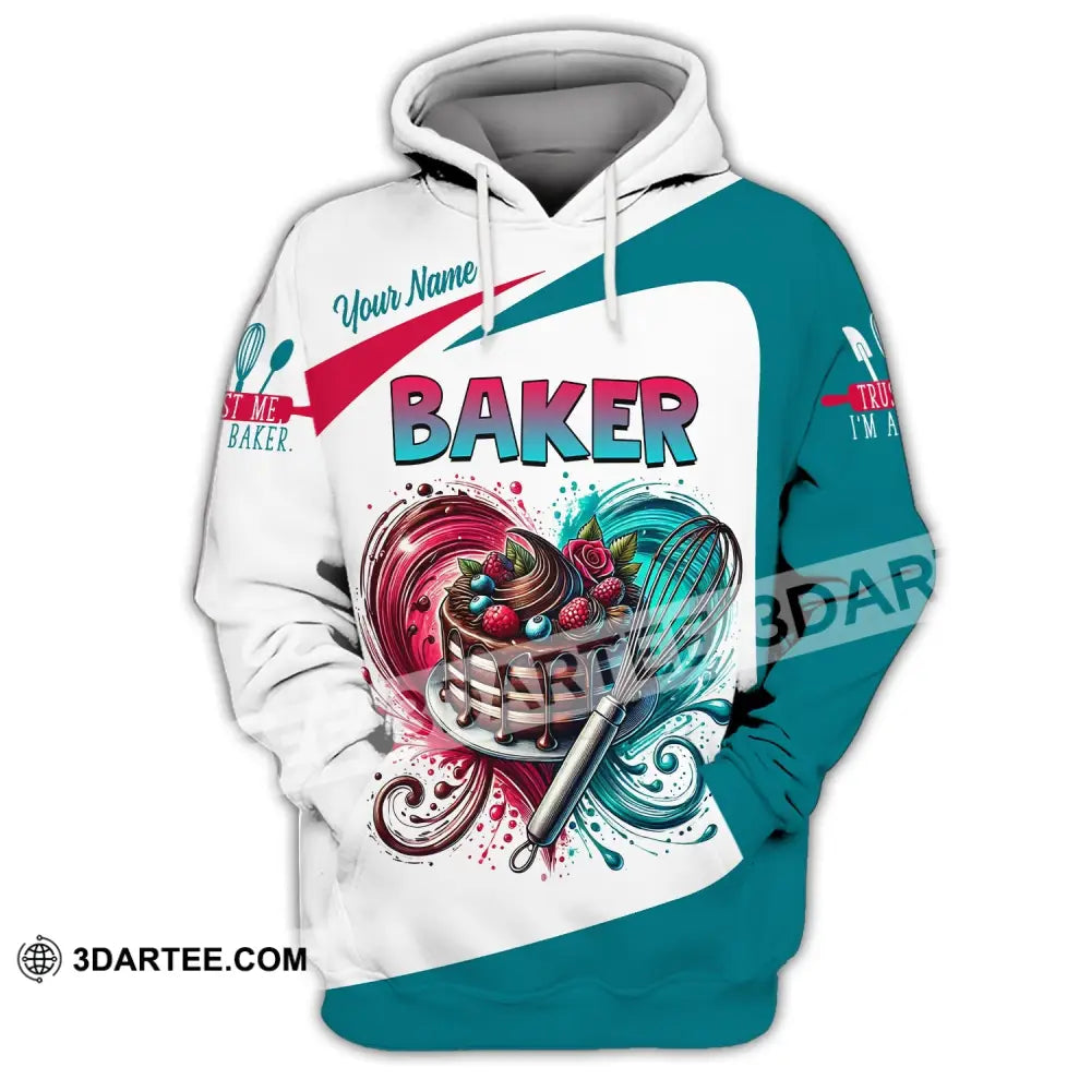 Unisex Shirt Custom Name Baker T-Shirt For Bakery Shop Uniform Gift Baking Lover Hoodie / S T-Shirt