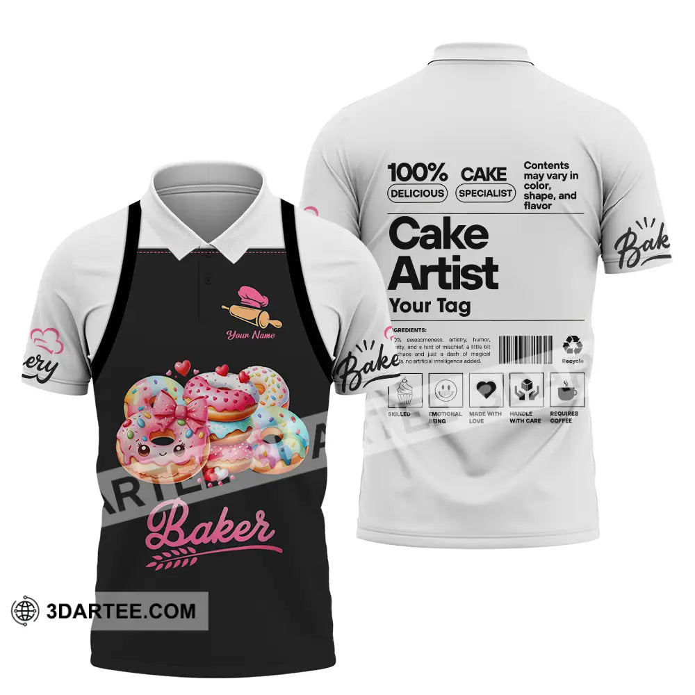 Unisex Shirt - Custom Name Bakery Cake Artist Polo / S T-Shirt