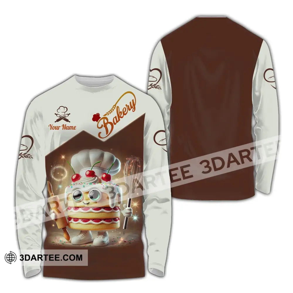 Unisex Shirt Custom Name Bakery Chef Shop T-Shirt Bakers Gift Long Sleeve / S T-Shirt
