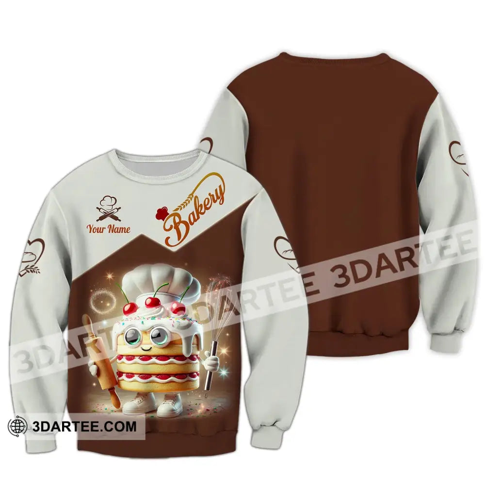 Unisex Shirt Custom Name Bakery Chef Shop T-Shirt Bakers Gift Long Sleeve / S T-Shirt