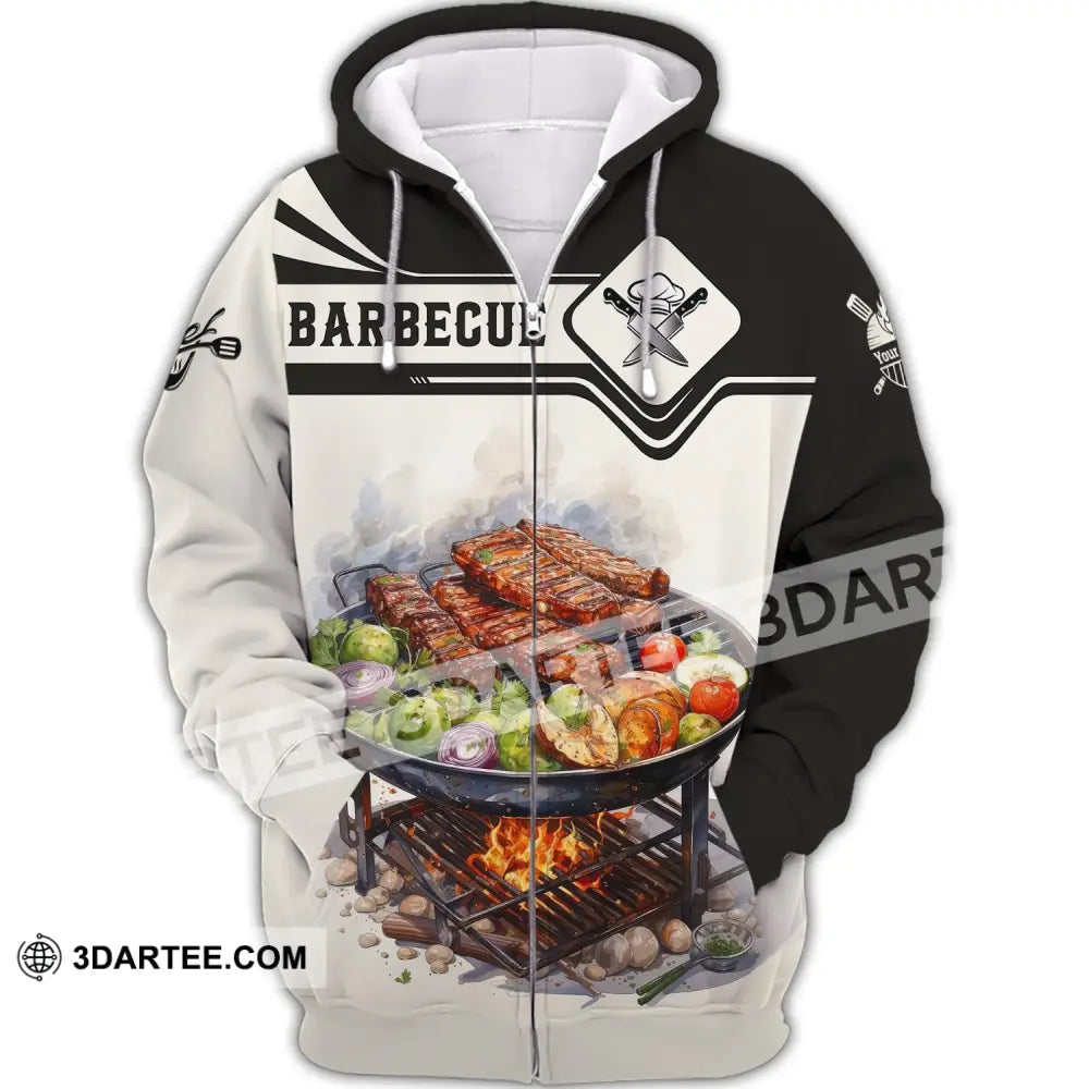 Unisex Shirt Custom Name Barbecue Chef Polo Gift For Lovers Zipper Hoodie / S T-Shirt