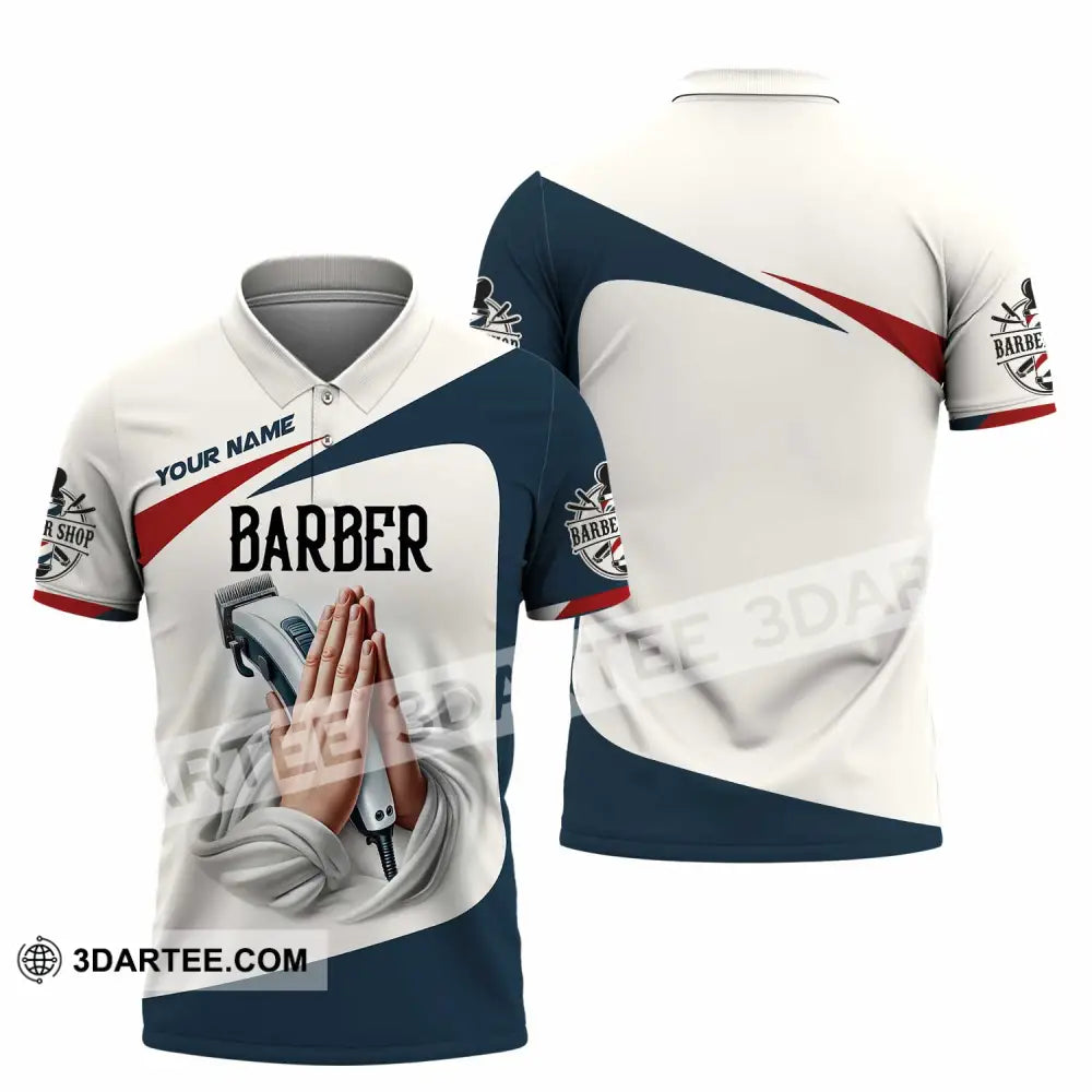 Unisex Shirt Custom Name Barber Shop T-Shirt Polo / S T-Shirt