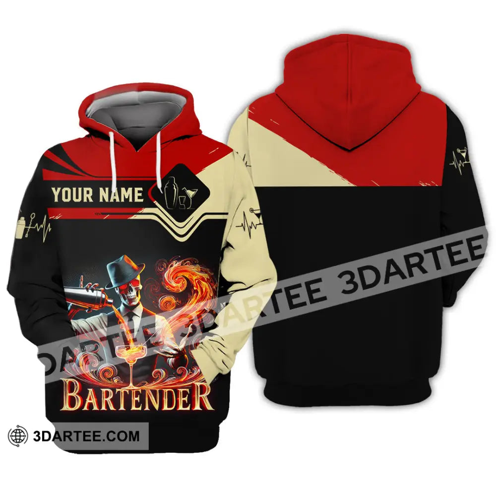 Unisex Shirt Custom Name Bartender Christmas Gift Hoodie / S T-Shirt