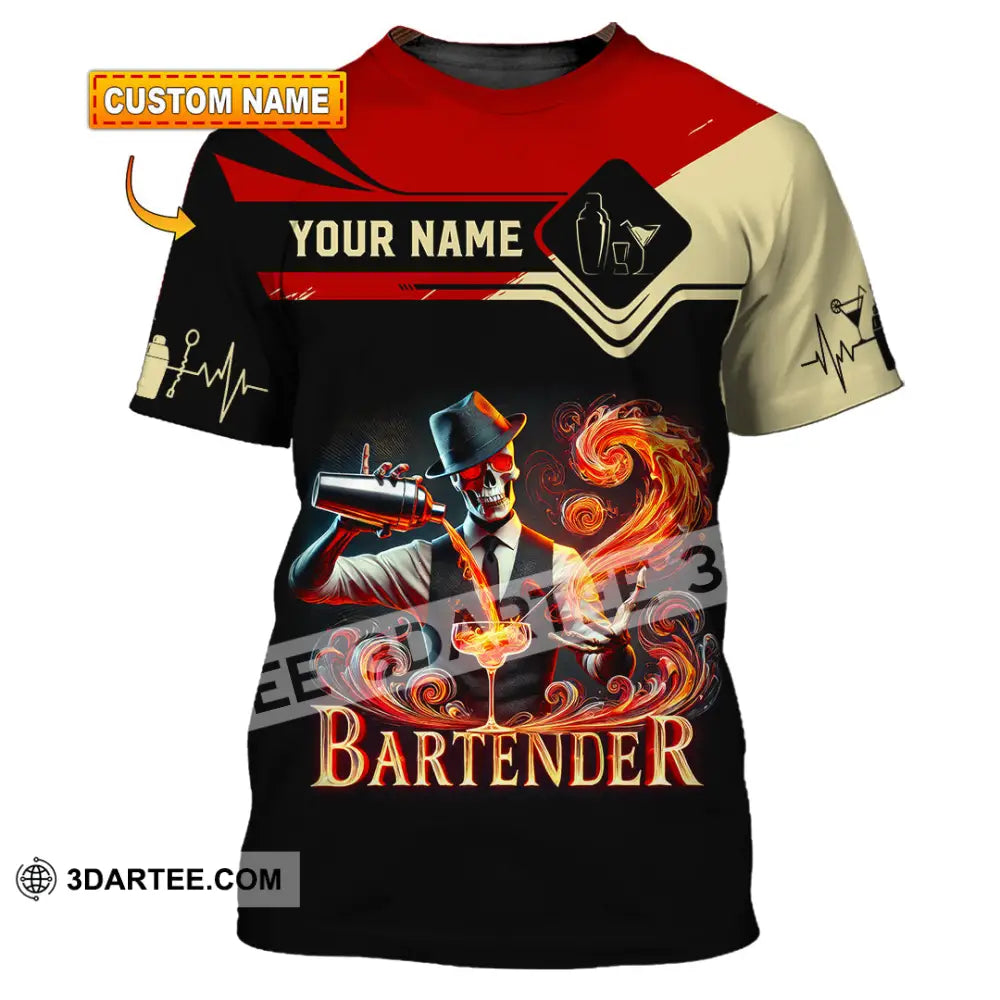 Unisex Shirt Custom Name Bartender Christmas Gift T-Shirt