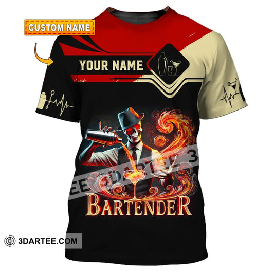 Unisex Shirt Custom Name Bartender Christmas Gift T-Shirt