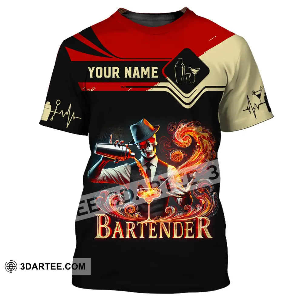 Unisex Shirt Custom Name Bartender Christmas Gift T-Shirt / S T-Shirt