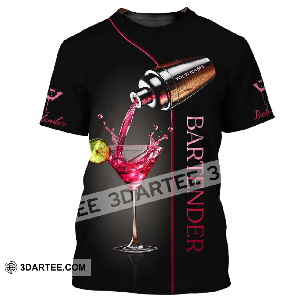 Unisex Shirt Custom Name Bartender Gift T-Shirt / S T-Shirt