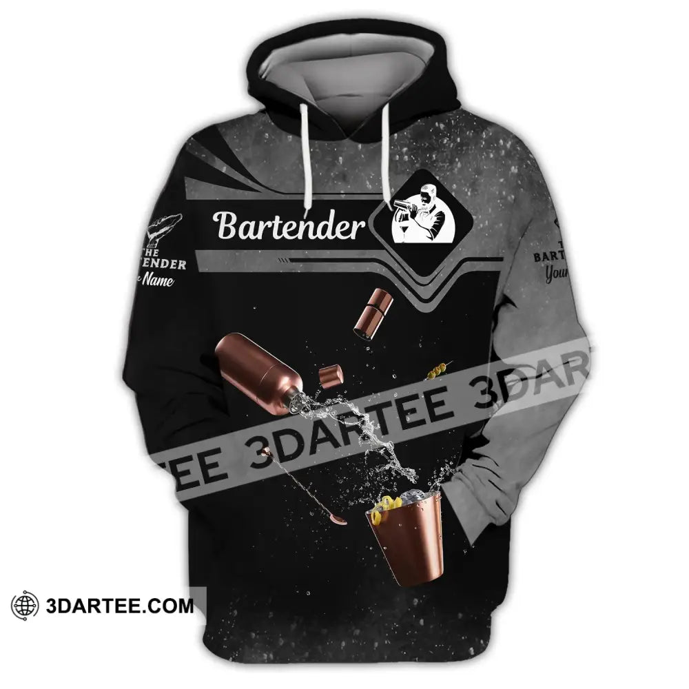 Unisex Shirt Custom Name Bartender T-Shirt For Gift Hoodie / S