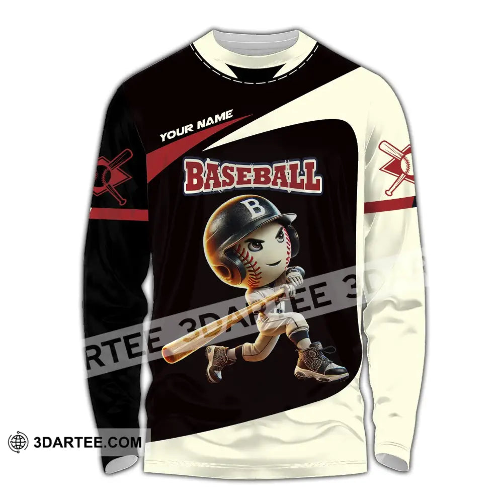 Unisex Shirt - Custom Name Baseball Long Sleeve / S T-Shirt