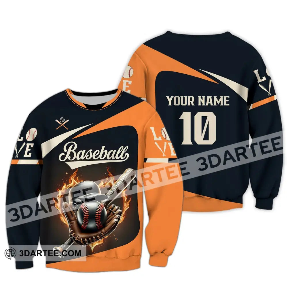 Unisex Shirt - Custom Name Baseball Long Sleeve / S T-Shirt