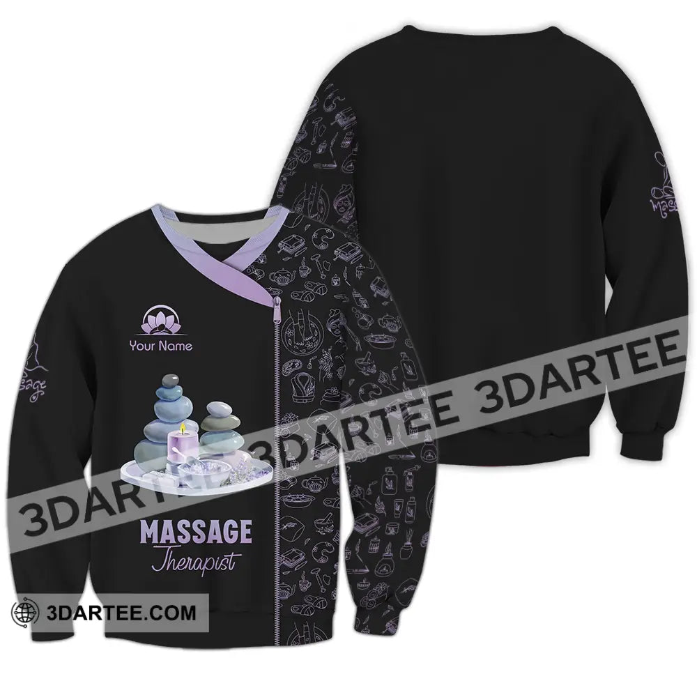 Unisex Shirt - Custom Name Basic Massage Therapist Stone Long Sleeve / S T-Shirt