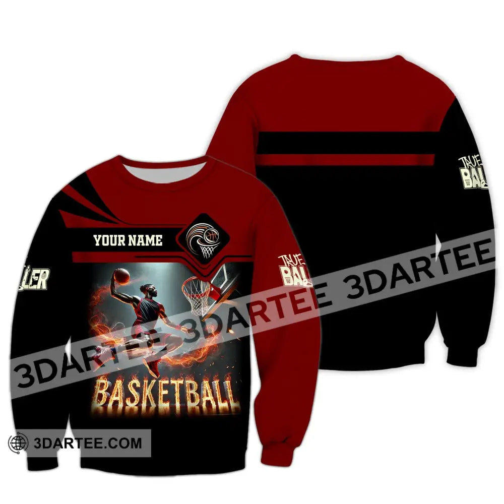 Unisex Shirt Custom Name Basketball Polo Long Sleeve Love T-Shirt / S T-Shirt