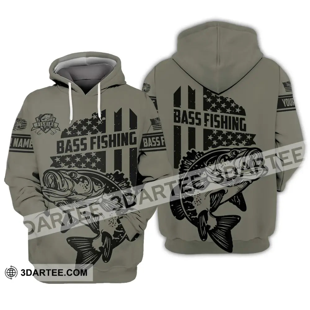 Unisex Shirt - Custom Name Bass Fishing Hoodie / S T-Shirt