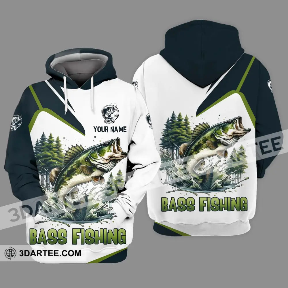 Unisex Shirt - Custom Name Bass Fishing Lake In The Forest Hoodie / S T-Shirt