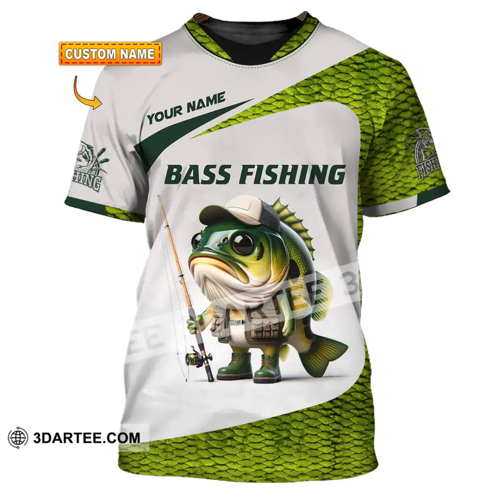 Unisex Shirt Custom Name Bass Fishing Lover Hoodie T-Shirt