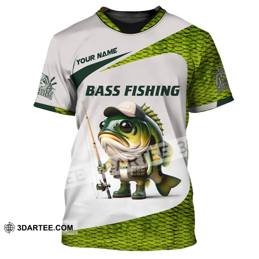 Unisex Shirt Custom Name Bass Fishing Lover Hoodie T-Shirt / S T-Shirt