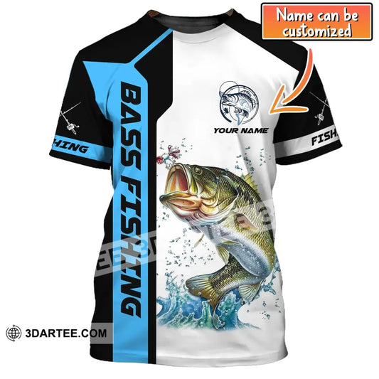 Unisex Shirt Custom Name Bass Fishing T-Shirt Apparel For Fishermen