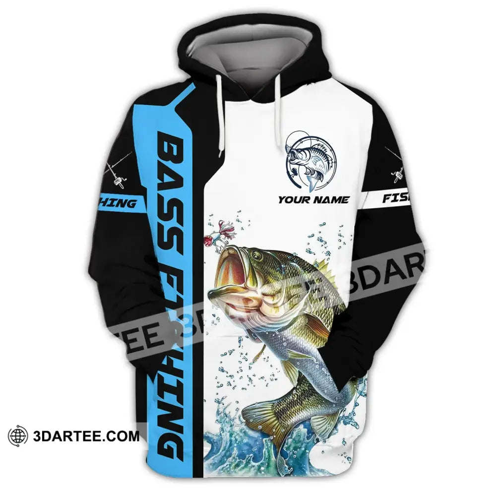 Unisex Shirt Custom Name Bass Fishing T-Shirt Apparel For Fishermen Hoodie / S