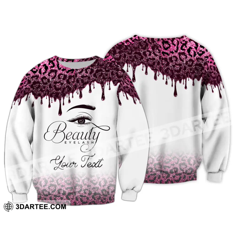 Unisex Shirt - Custom Name Beautiful Eyelash Long Sleeve / S T-Shirt