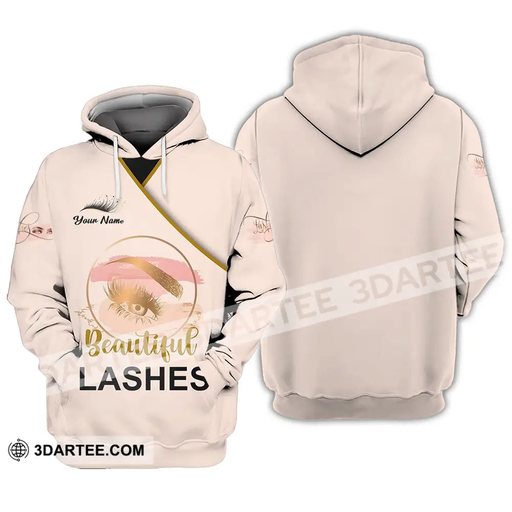 Unisex Shirt - Custom Name Beautiful Lashes Hoodie / S T-Shirt