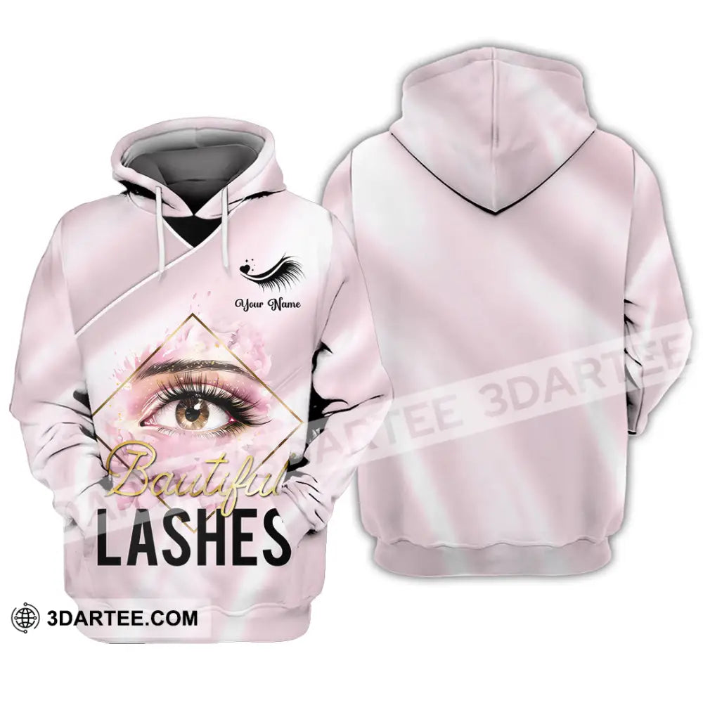 Unisex Shirt - Custom Name Beautiful Lashes Hoodie / S T-Shirt