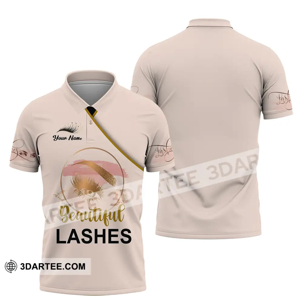 Unisex Shirt - Custom Name Beautiful Lashes Polo / S T-Shirt