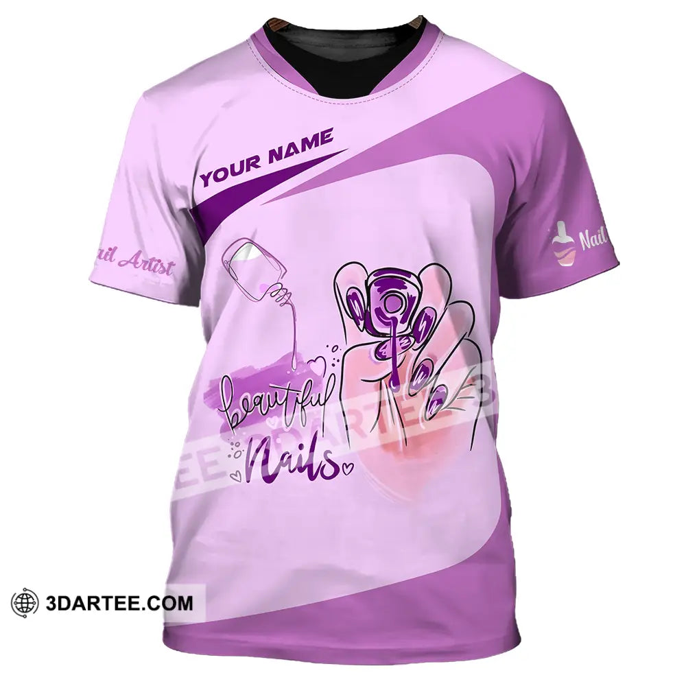 Unisex Shirt - Custom Name Beauty Nails Artist T-Shirt / S T-Shirt