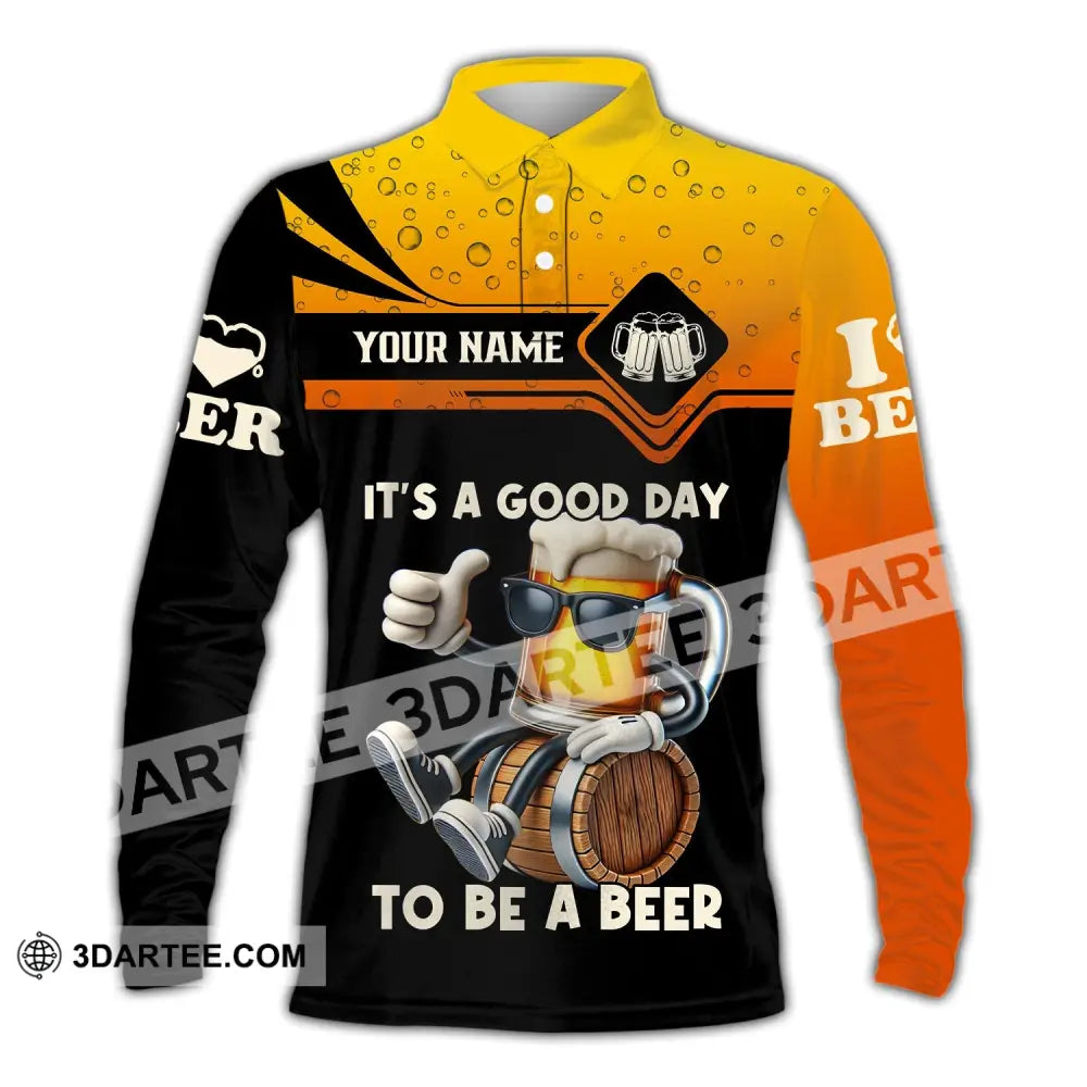 Unisex Shirt Custom Name Beer Gift For Lover Long Sleeve Polo / S T-Shirt