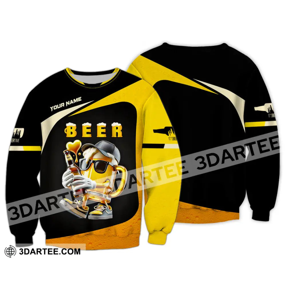 Unisex Shirt Custom Name Beer Polo Long Sleeve / S T-Shirt