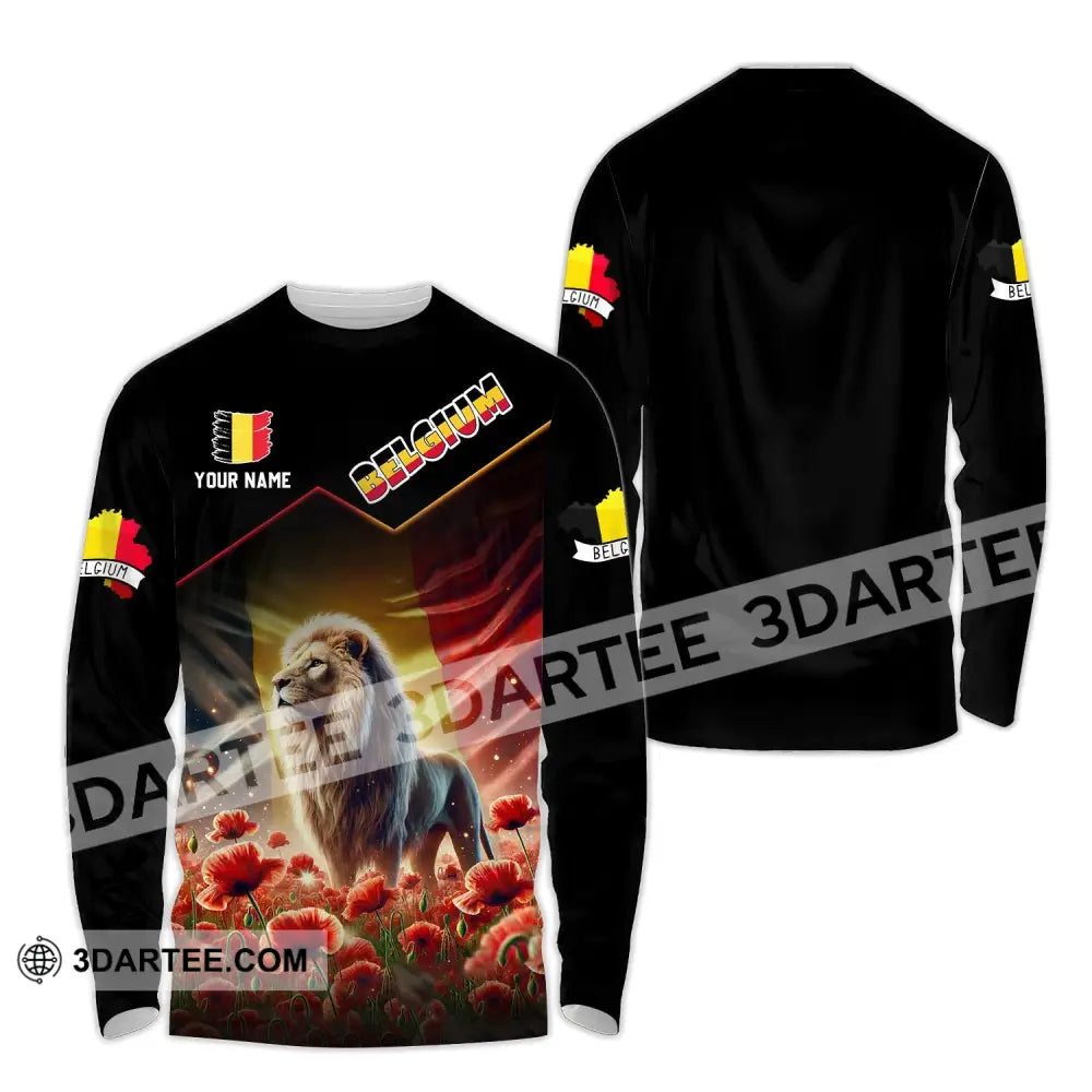 Unisex Shirt - Custom Name Belgium National Team Euro 2024 Long Sleeve / S T-Shirt