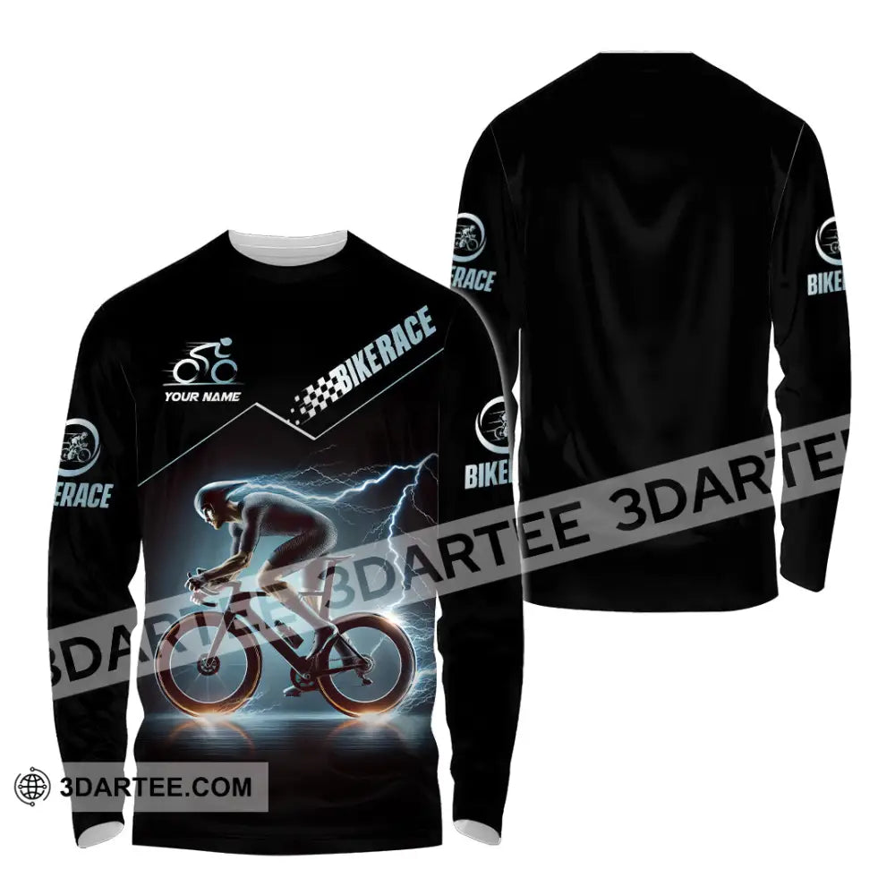 Unisex Shirt Custom Name Bike Race Polo Long Sleeve / S T-Shirt