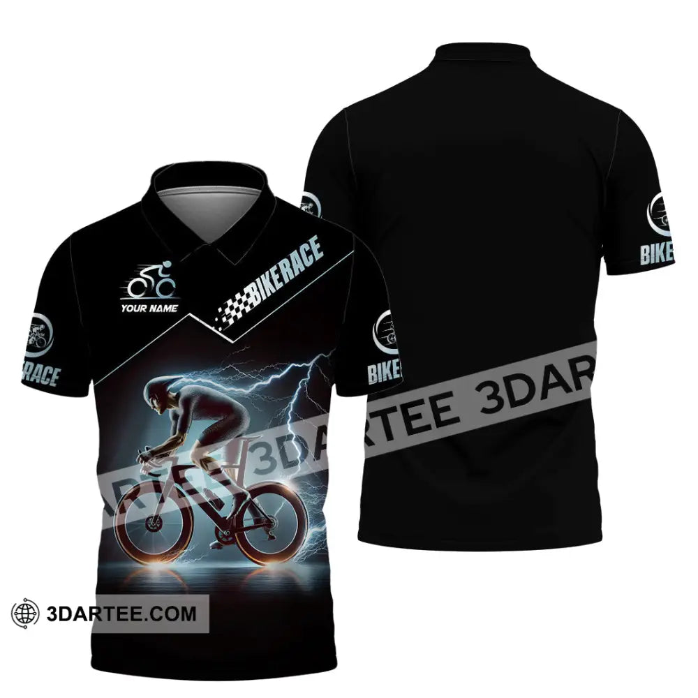 Unisex Shirt Custom Name Bike Race Polo Long Sleeve / S T-Shirt