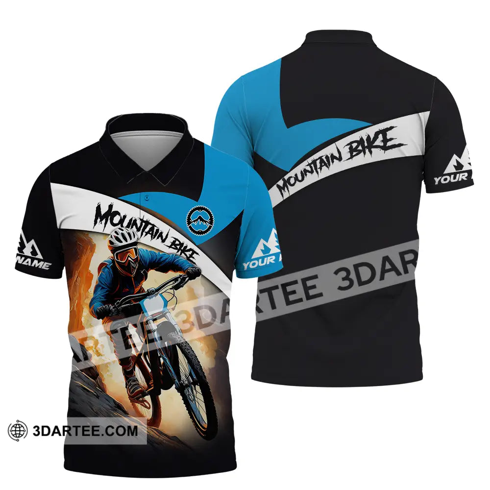 Unisex Shirt - Custom Name Biker For Mountain Bike Player Racing Polo / S T-Shirt