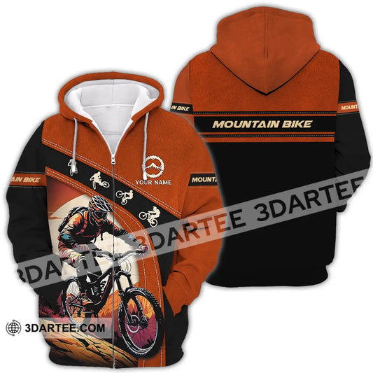 Unisex Shirt - Custom Name Biker For Mountain Bike Player Zipper Hoodie / S T-Shirt