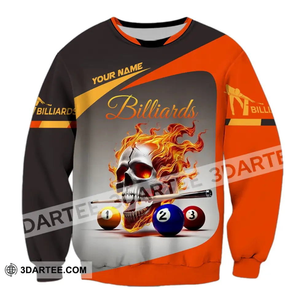 Unisex Shirt Custom Name Billiard Gift Long Sleeve / S T-Shirt