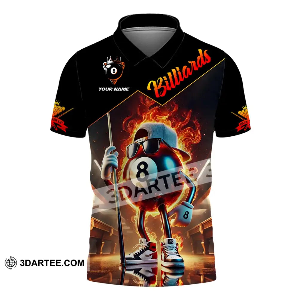 Unisex Shirt - Custom Name Billiards Polo / S T-Shirt