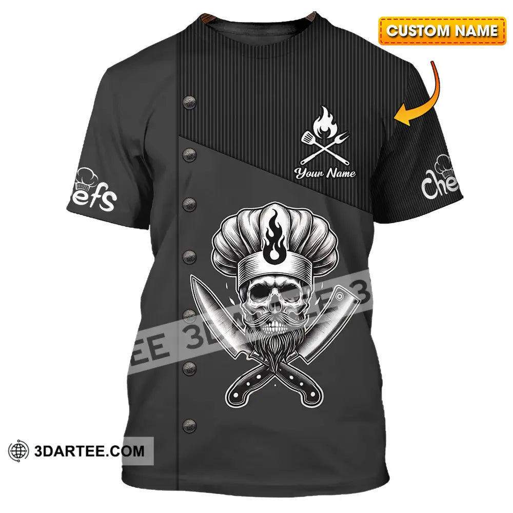 Unisex Shirt - Custom Name Black Chef T-Shirt