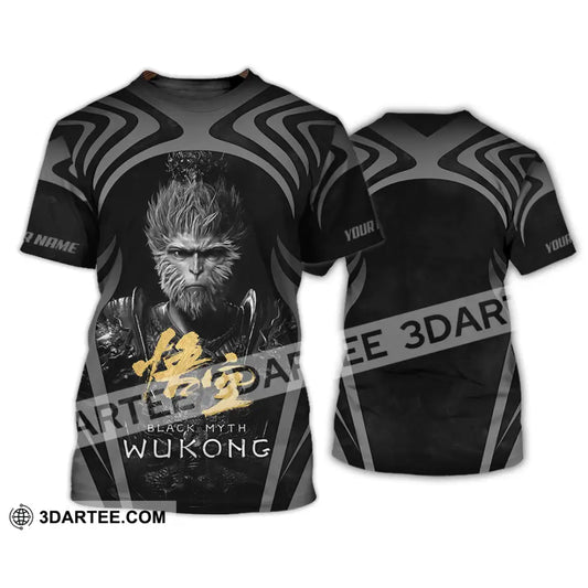 Unisex Shirt - Custom Name Black Myth Wukong Gold Text General T-Shirt / S T-Shirt