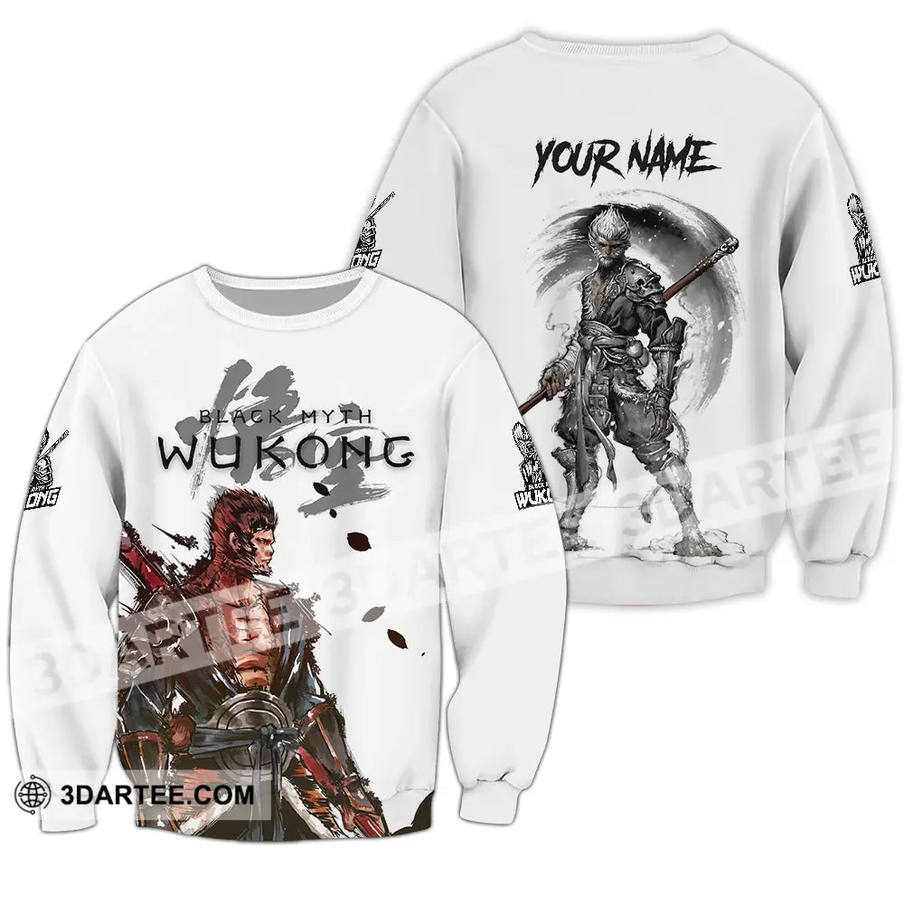 Unisex Shirt - Custom Name Black Myth Wukong Muscle Long Sleeve / S T-Shirt