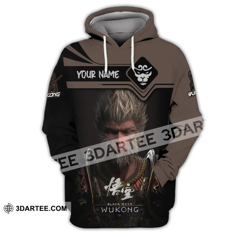 Unisex Shirt Custom Name Black Myth Wukong Polo Long Sleeve Gift For Game Lover Hoodie / S T-Shirt