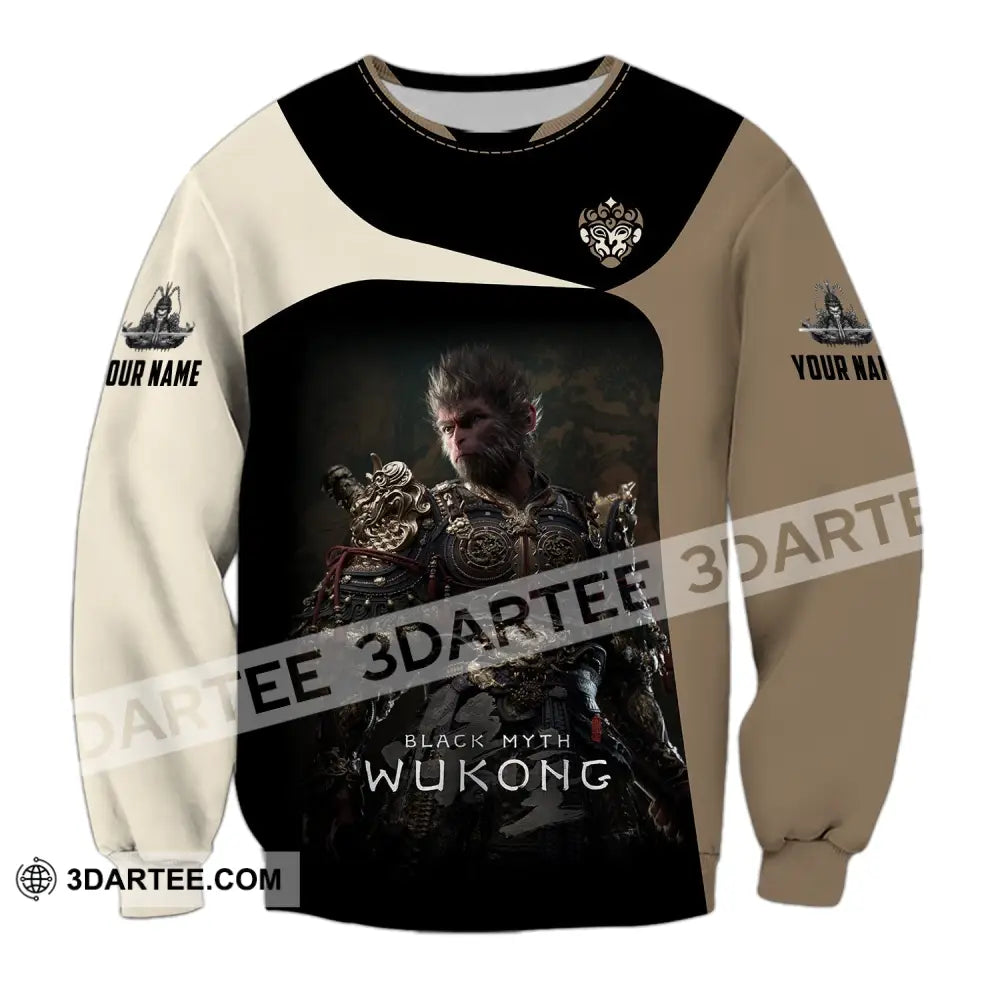 Unisex Shirt Custom Name Black Myth Wukong Polo Long Sleeve Gift For Game Lover / S T-Shirt