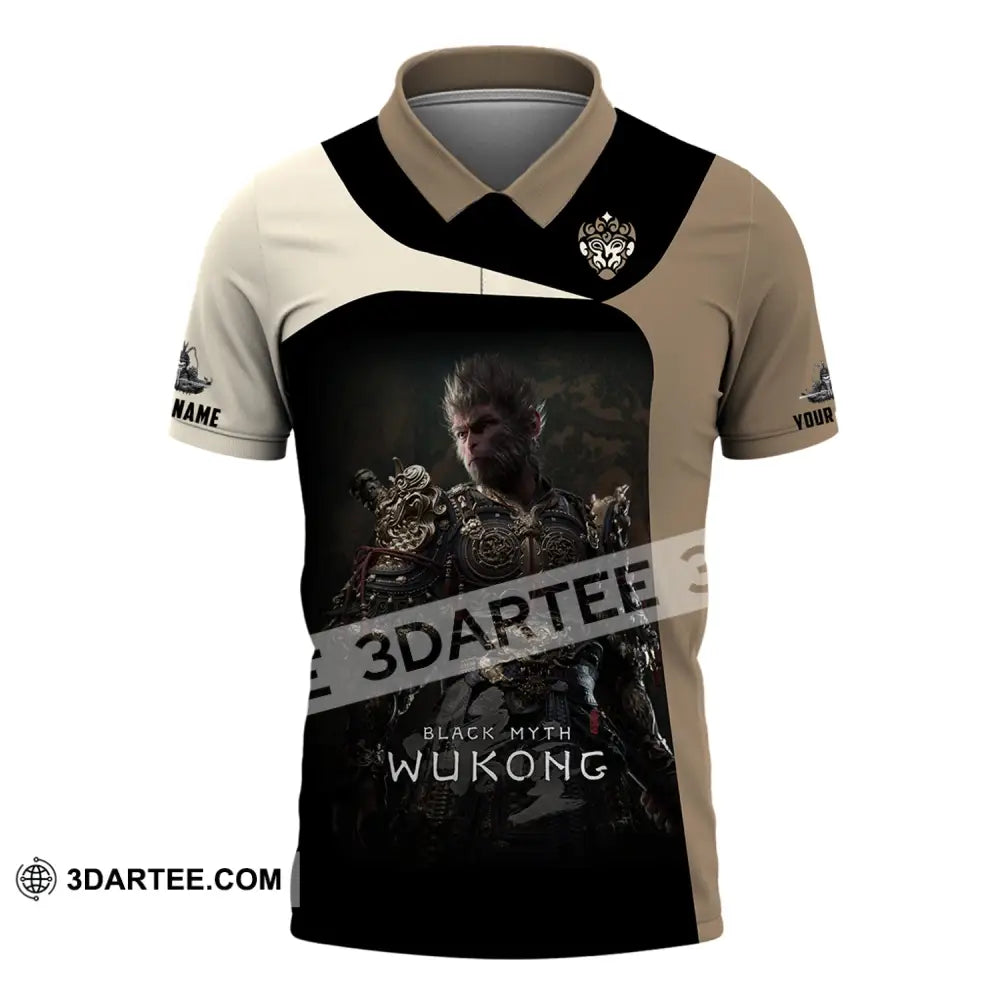 Unisex Shirt Custom Name Black Myth Wukong Polo Long Sleeve Gift For Game Lover / S T-Shirt