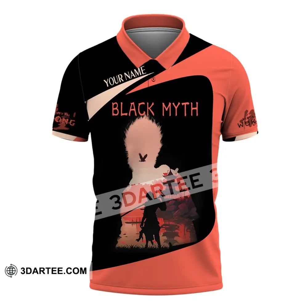 Unisex Shirt Custom Name Black Myth Wukong Polo Long Sleeve Gift For Game Lover / S T-Shirt