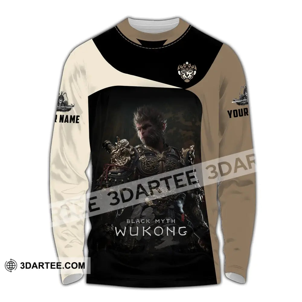 Unisex Shirt Custom Name Black Myth Wukong Polo Long Sleeve Gift For Game Lover / S T-Shirt