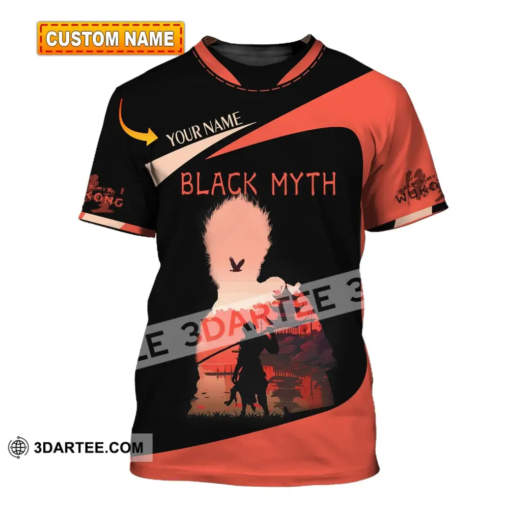 Unisex Shirt Custom Name Black Myth Wukong Polo Long Sleeve Gift For Game Lover T-Shirt