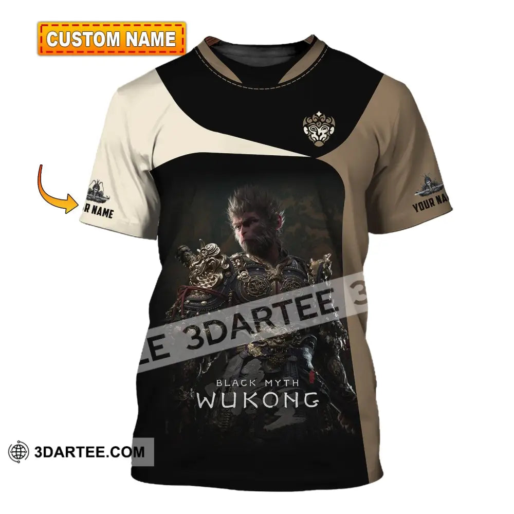 Unisex Shirt Custom Name Black Myth Wukong Polo Long Sleeve Gift For Game Lover T-Shirt