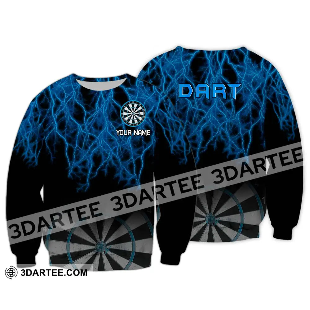 Unisex Shirt - Custom Name Blue Dart Long Sleeve / S T-Shirt